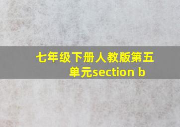 七年级下册人教版第五单元section b